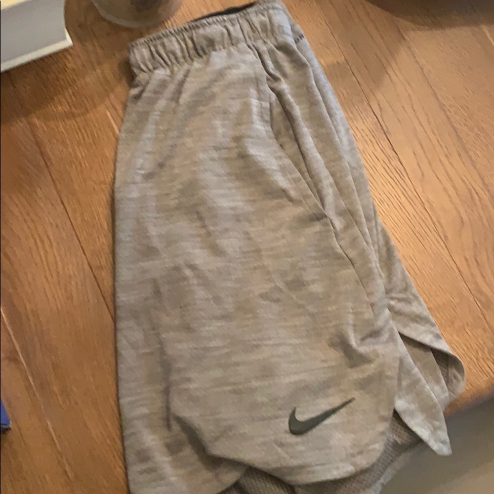 Grey Nike athletic shorts